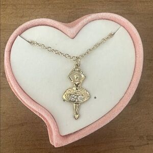 Vintage Gold Toned Ballerina 18” Necklace